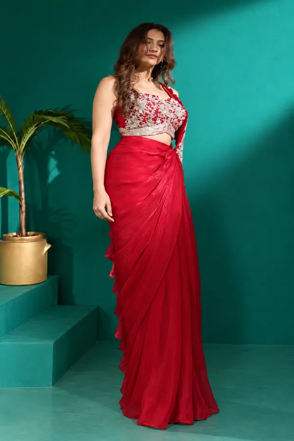 Ruby_Red_Saree_With_Silver_Floral_Embellishments_Red