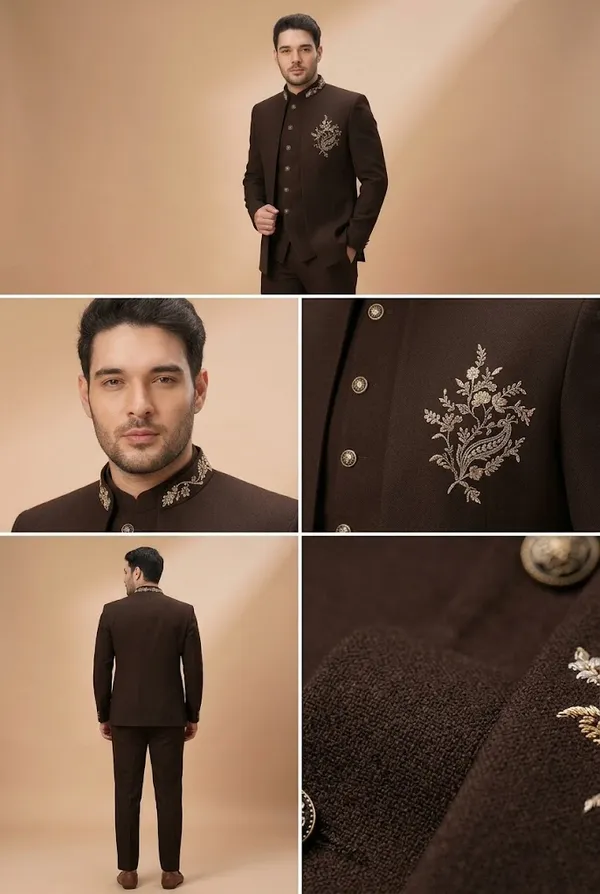Chocolate_Brown_Embroidered_Jodhpuri_Suit