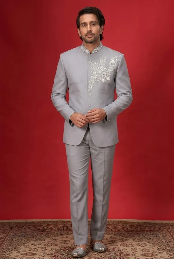 Silver_Grey_Embroidered_Jodhpuri_Suit