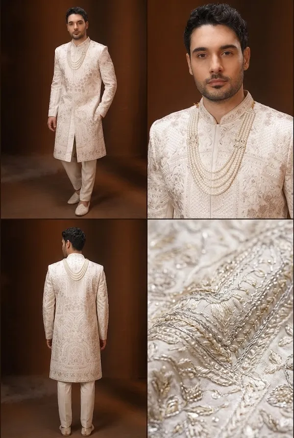 Ivory_Pearl_Embroidered_Groom_Sherwani