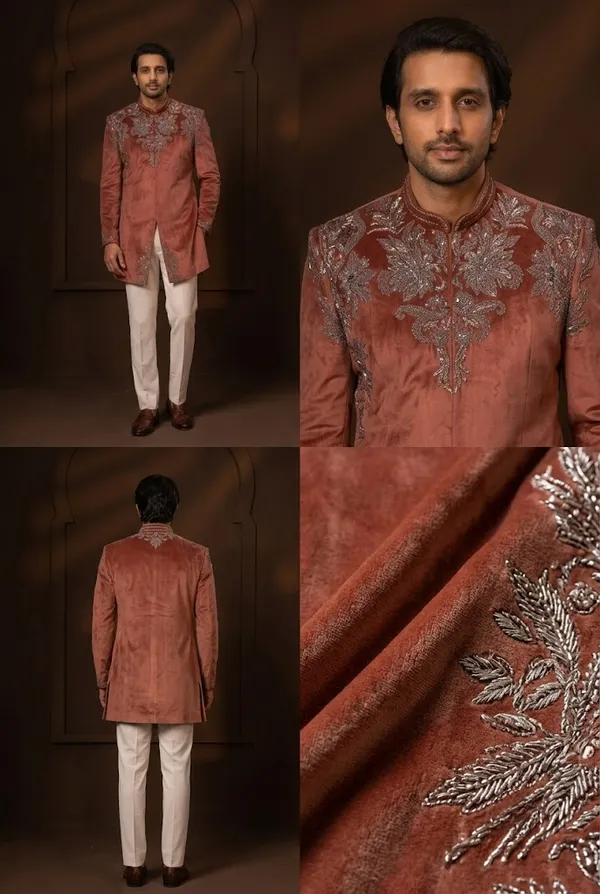 Rust_Embroidered_Indo_Western_Jacket_Set