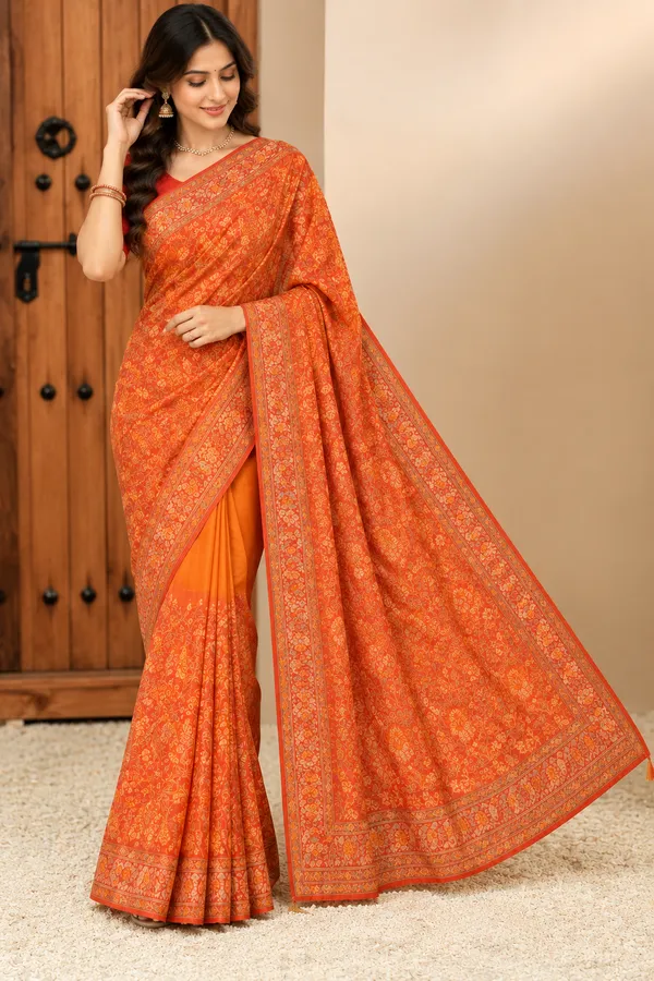 Radiant_Orange_Woven_Saree_Light_Orange