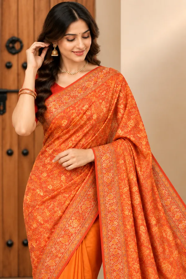 Radiant_Orange_Woven_Saree_Light_Orange