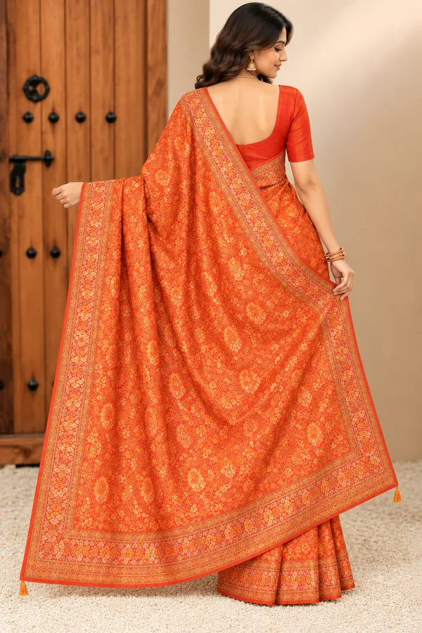 Radiant_Orange_Woven_Saree_Light_Orange