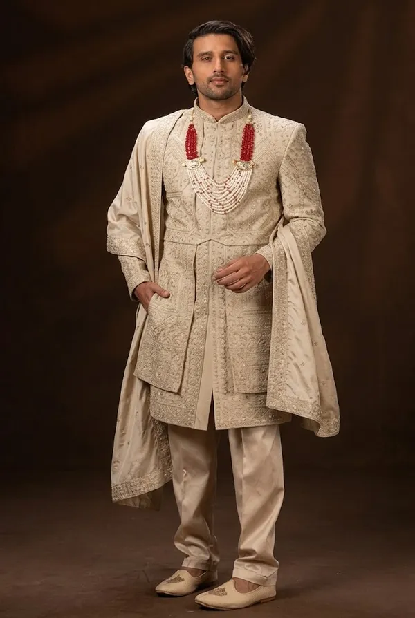 Beige_Royal_Embroidered_Groom_Sherwani