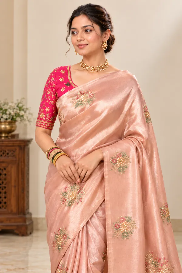 Blush_Pink_Floral_Silk_Saree_Blush_Pink