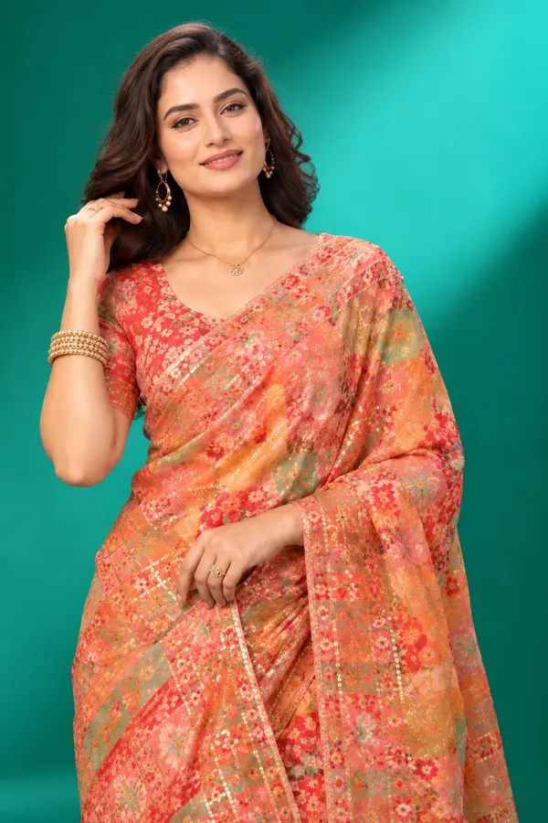 Coral_Bloom_Designer_Saree_Light_Orange