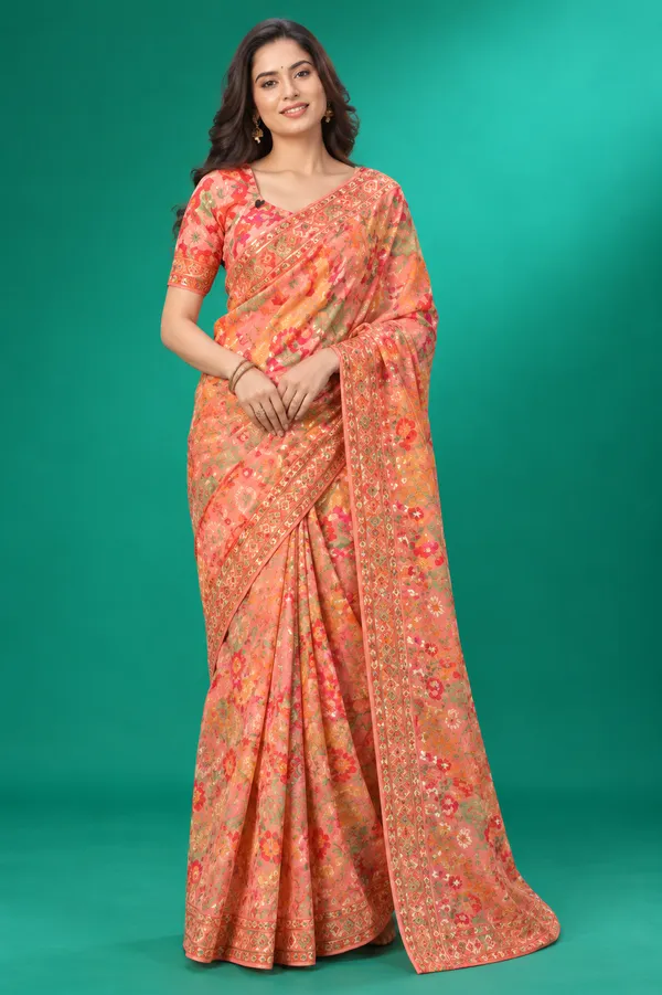Coral_Bloom_Designer_Saree_Light_Orange