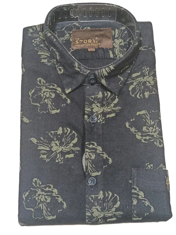 Navy_Floral_Print_Casual_Shirt_Royal_Blue