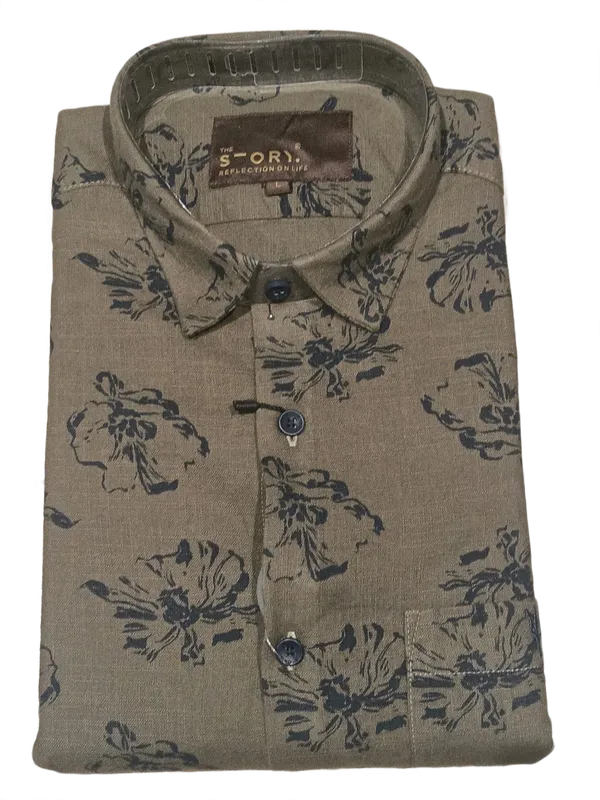 Men_S_Floral_Print_Casual_Shirt_Mehendi_Olive