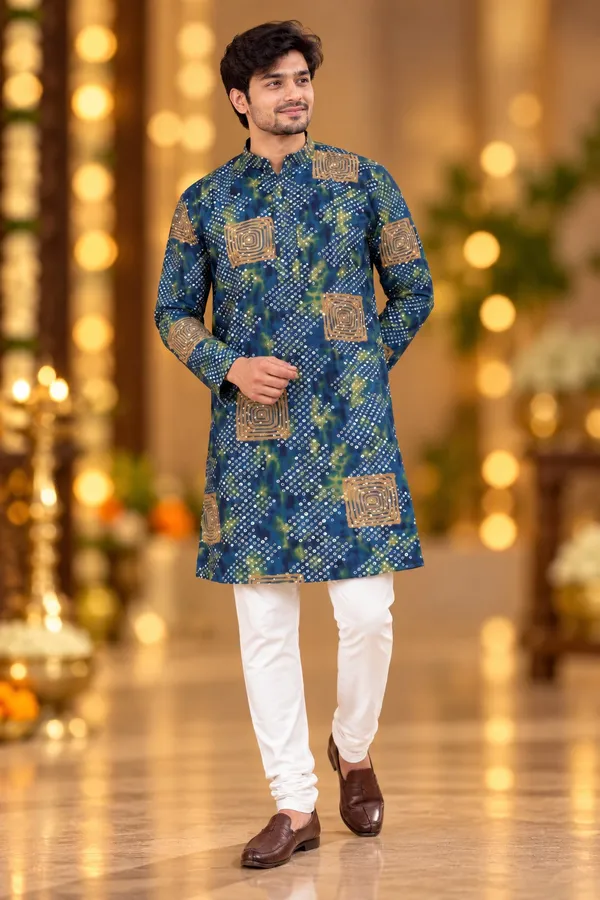 Royal_Blue_Bandhani_Print_Kurta_Only
