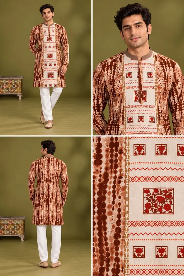 Brown_Tribal_Print_Kurta_Only