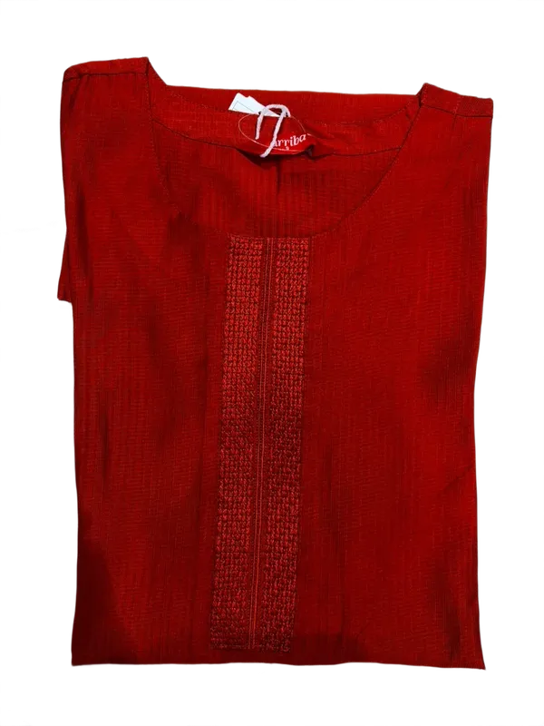 Elegant_Rust_Red_Kurti_Half_Body_Look_Red
