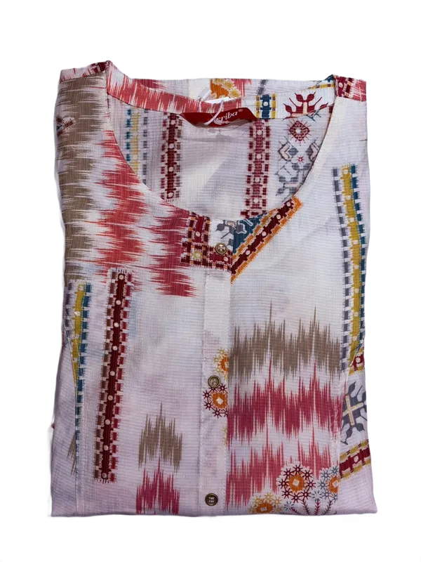 Multicolor_Printed_White_Kurti_Rust_Red