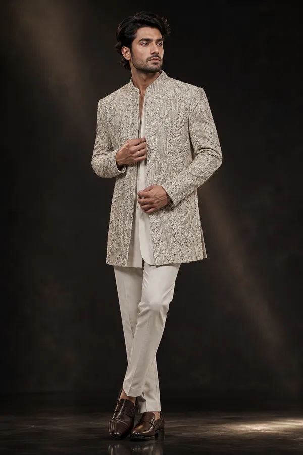 Ivory_Embroidered_Designer_Indo_Western_Sherwani_Set
