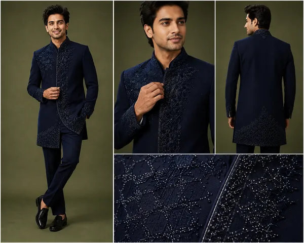 Midnight_Navy_Embroidered_Indo_Western_Sherwani