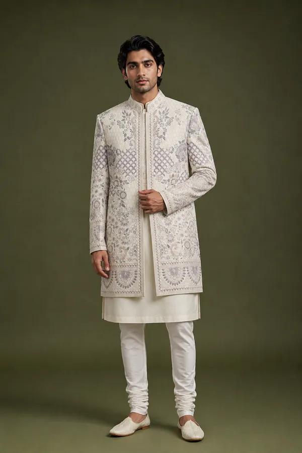 Ivory_Floral_Embroidered_Wedding_Sherwani