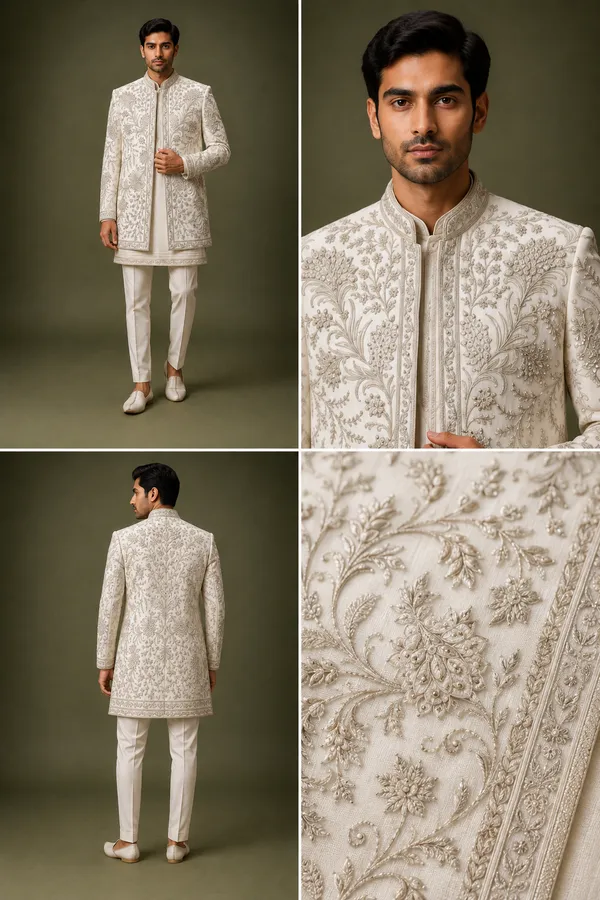 Ivory_Silver_Embroidered_Groom_Sherwani_Set