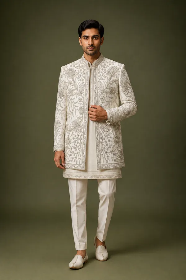 Ivory_Silver_Embroidered_Groom_Sherwani_Set