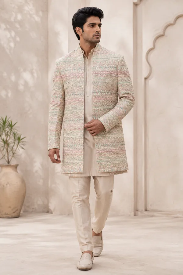 Pastel_Embroidered_Indo_Western_Sherwani_Set