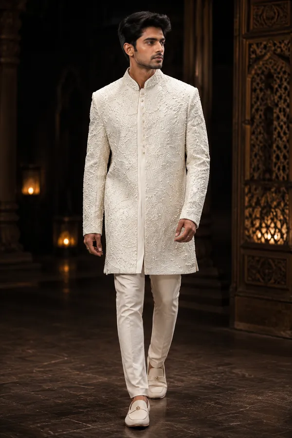 Ivory_Textured_Embroidered_Indo_Western_Sherwani
