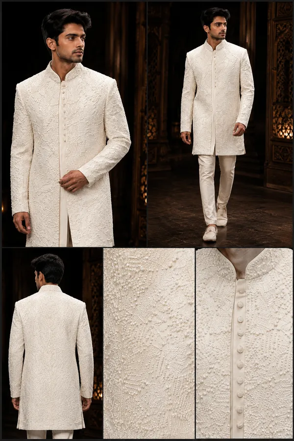 Ivory_Textured_Embroidered_Indo_Western_Sherwani