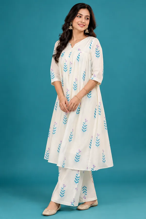 Ivory_Floral_Printed_Kurta_Palazzo_Set_White