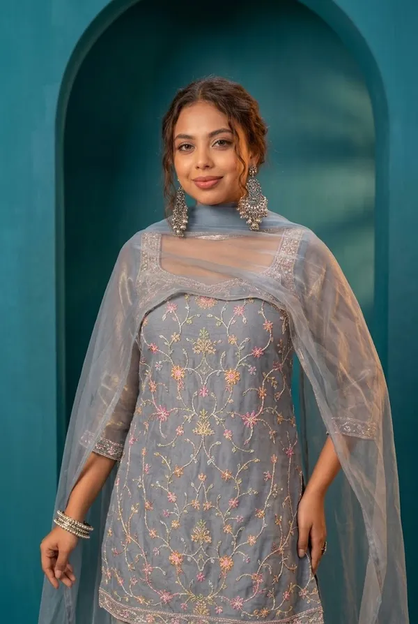 Elegant_Grey_Embroidered_Kurta_Palazzo_Set_Gray