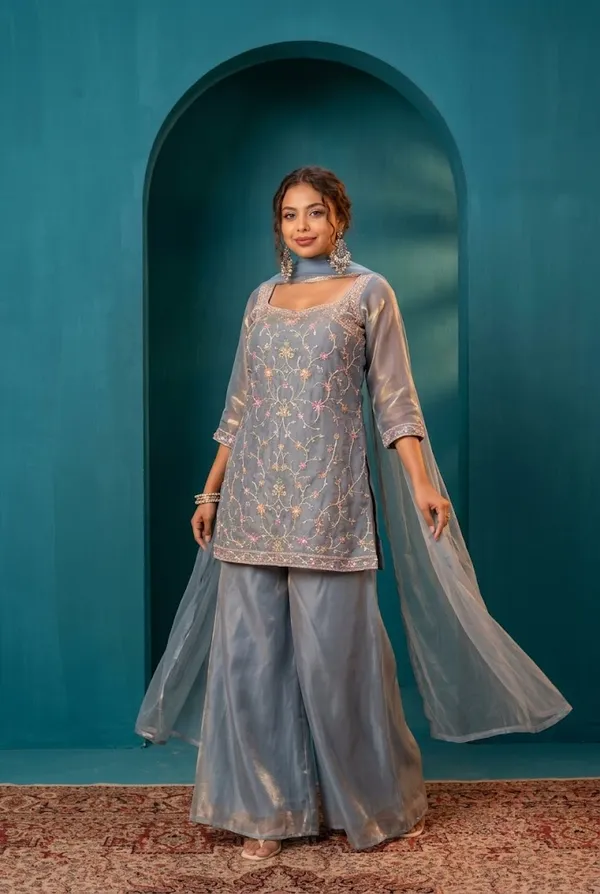 Elegant_Grey_Embroidered_Kurta_Palazzo_Set_Gray