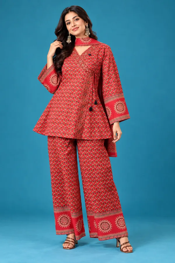 Elegant_Red_Printed_Co_Ord_Set_With_Dupatta_Red