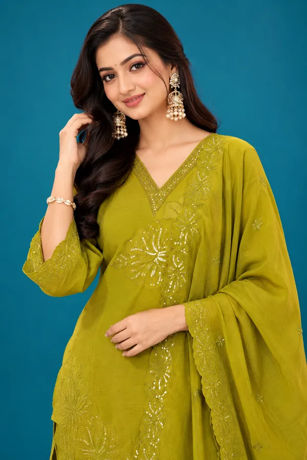 Olive_Green_Embroidered_Festive_Dress_Olive_Green