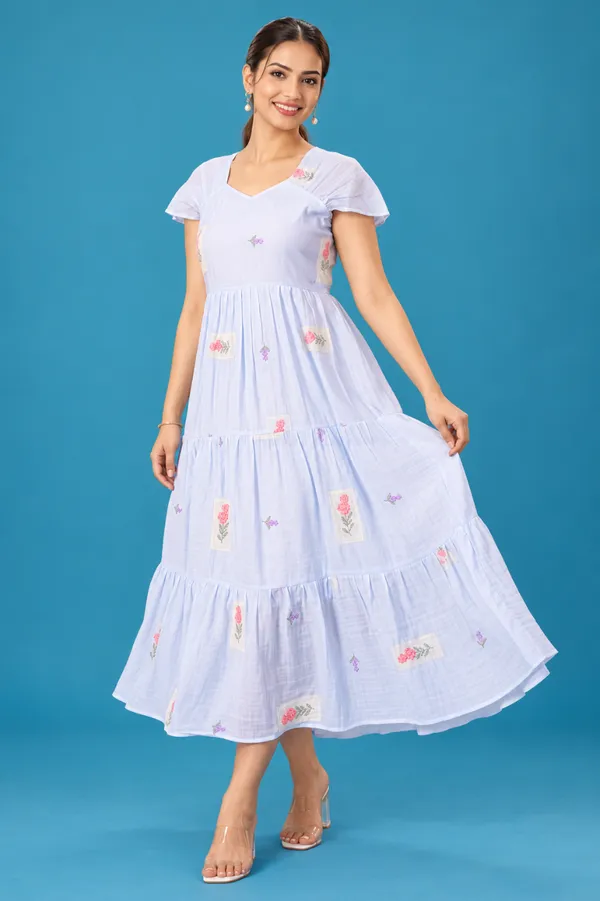 Pastel_Blue_Floral_Tiered_Dress_Dusty_Sky_Blue