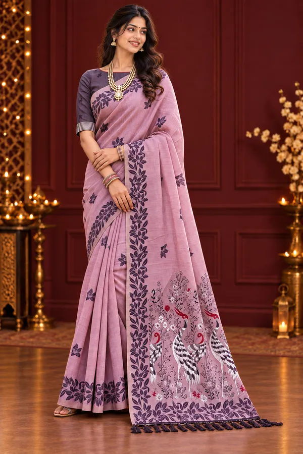 Title_Elegant_Mauve_Saree_With_Bird_Floral_Pallu_Blush_Pink