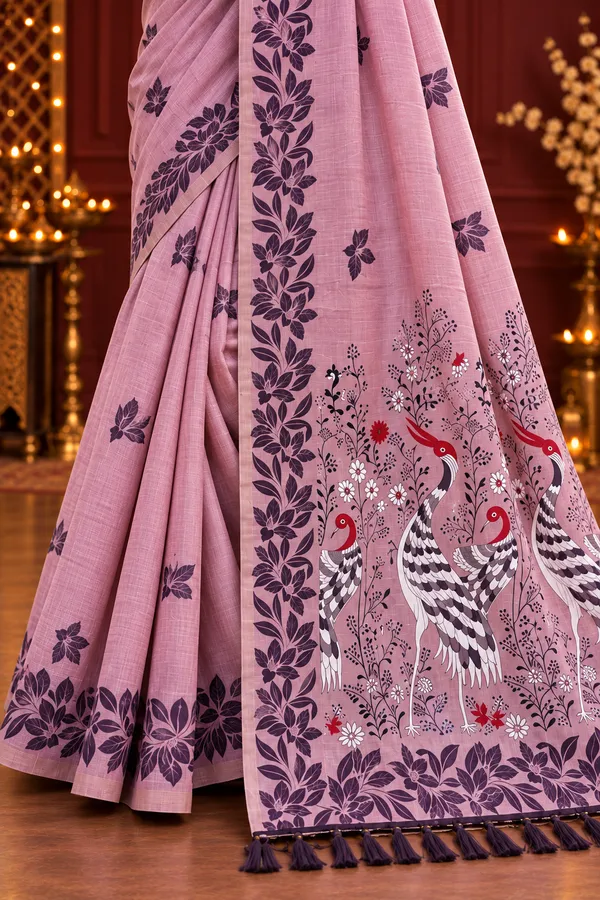 Title_Elegant_Mauve_Saree_With_Bird_Floral_Pallu_Blush_Pink