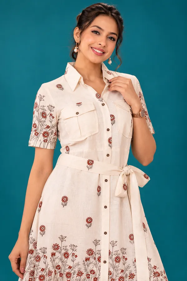 Ivory_Floral_Shirt_Dress_Elegant_Everyday_Style_White