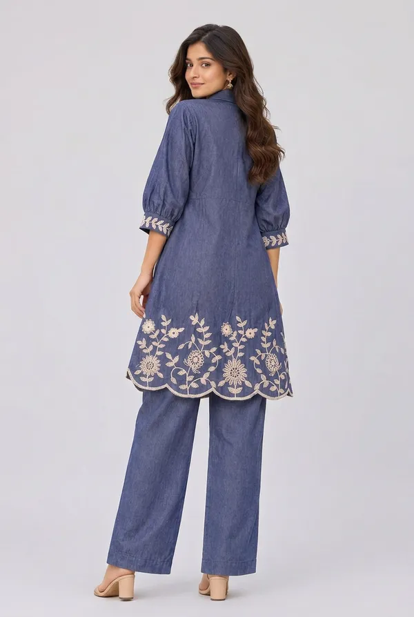 Denim_Blue_Floral_Embroidered_Co_Ord_Set_Dark_Navy_Blue
