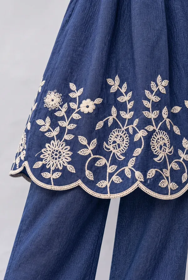 Denim_Blue_Floral_Embroidered_Co_Ord_Set_Dark_Navy_Blue