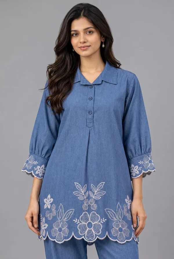 Denim_Blue_Floral_Embroidered_Co_Ord_Set_Dusty_Sky_Blue
