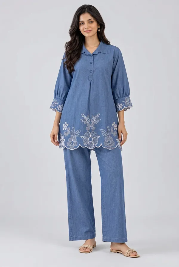 Denim_Blue_Floral_Embroidered_Co_Ord_Set_Dusty_Sky_Blue
