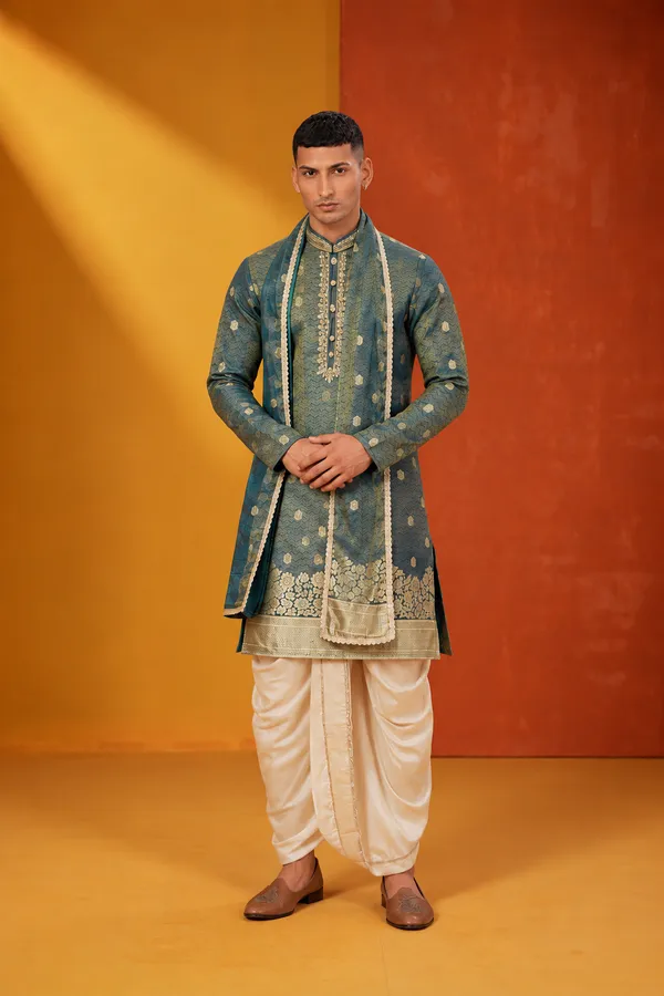 Teal_Green_Gold_Brocade