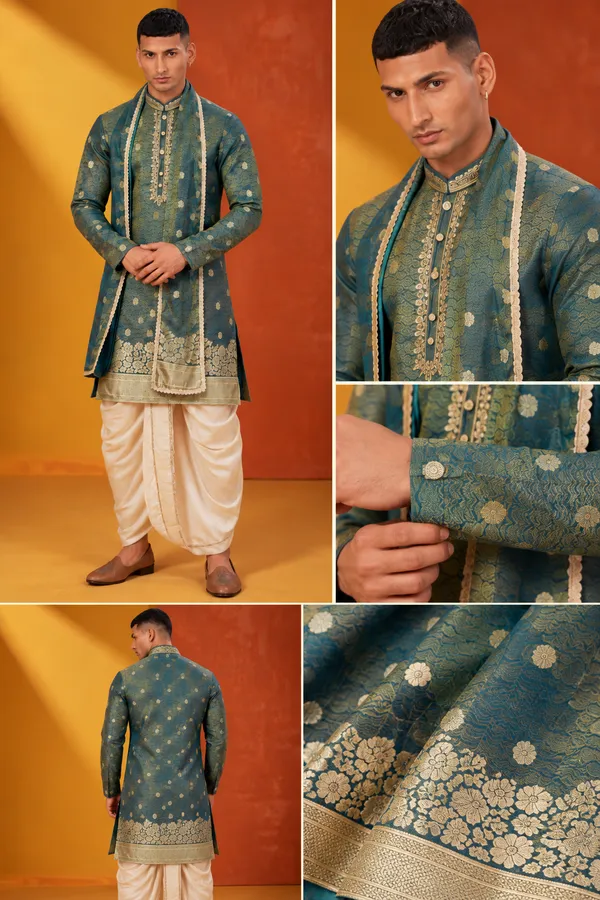 Teal_Green_Gold_Brocade