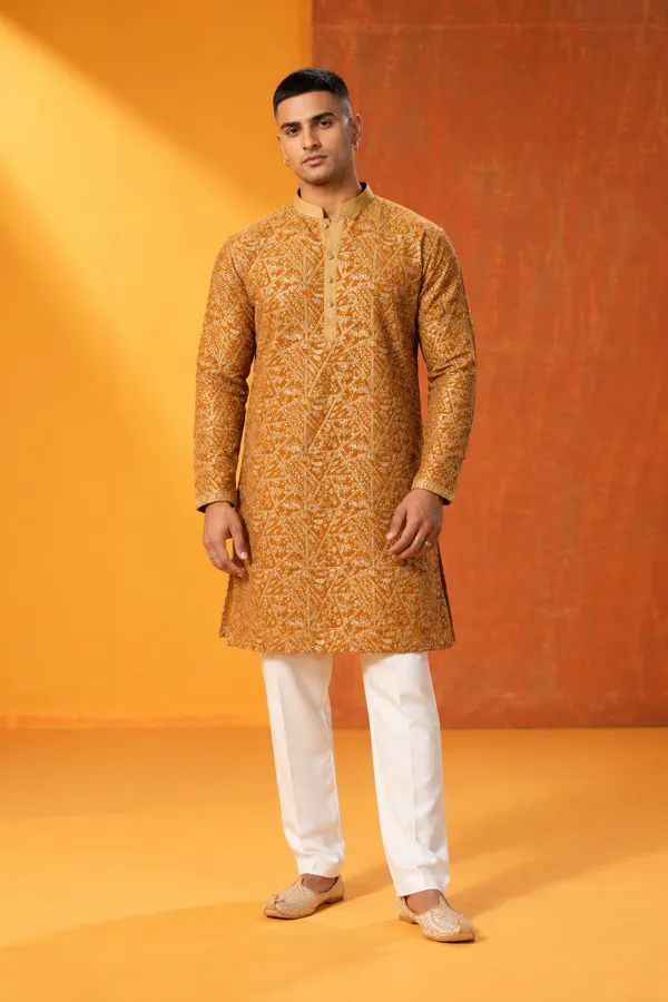 Mustard_Gold_Embroidered_Festive_Kurta_Set