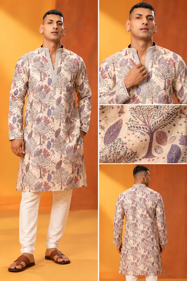 Elegant_Botanical_Print_Men_S_Kurta_Set