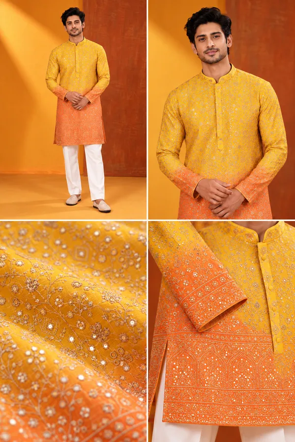Mustard_Yellow_Orange_Embroidered_Festive_Kurta_Set