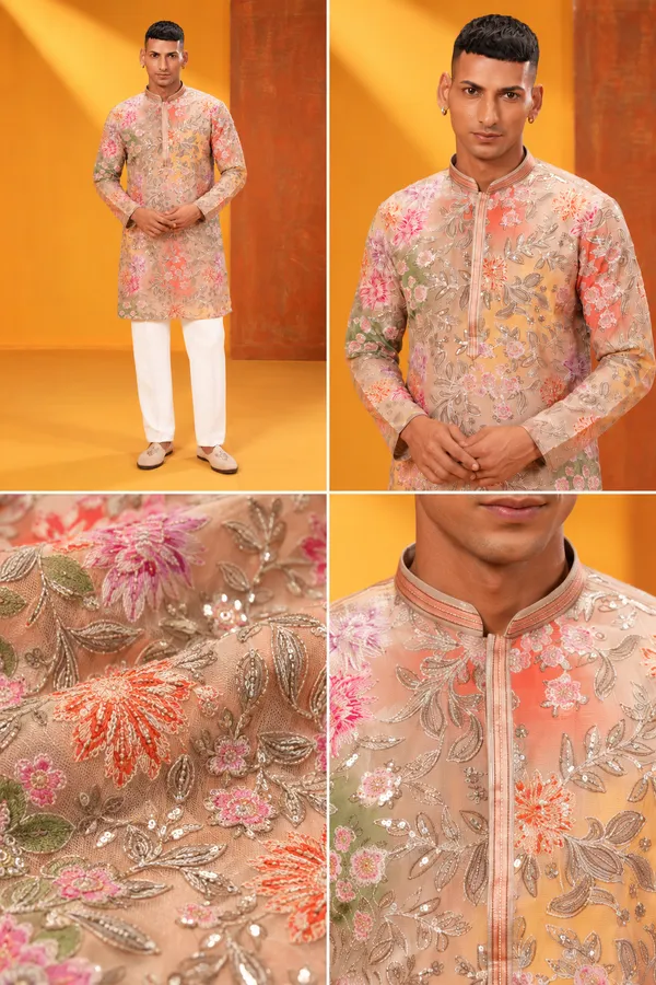 Peach_Floral_Embroidered_Festive_Kurta_Set