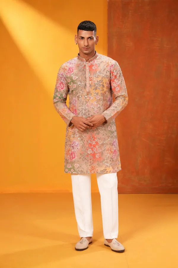Peach_Floral_Embroidered_Festive_Kurta_Set
