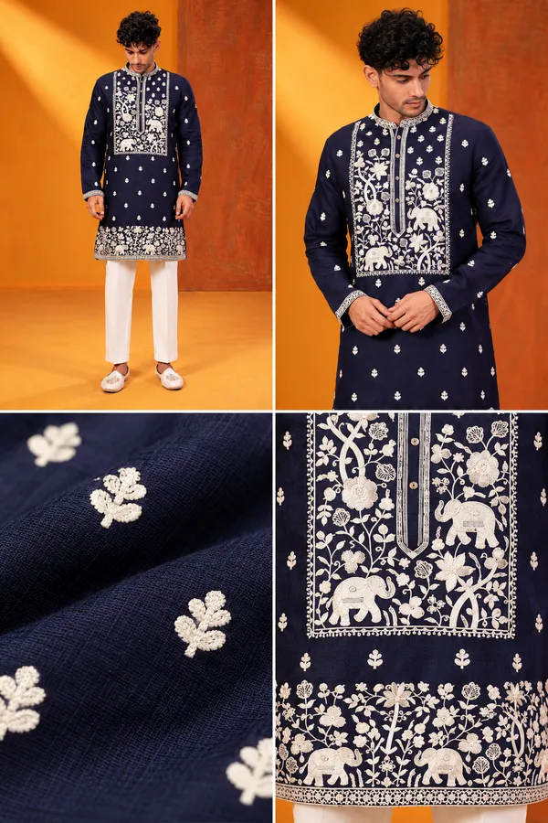 Navy_Blue_Embroidered_Kurta_Set