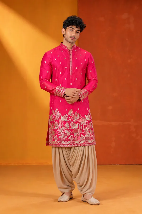Royal_Fuchsia_Embroidered_Kurta_Set