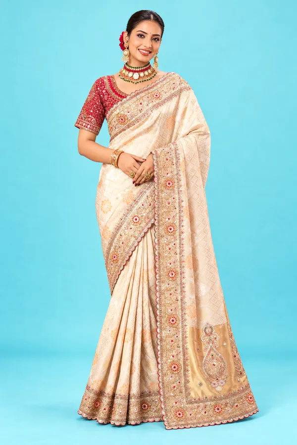 Royal_Ivory_Cream_Designer_Saree_With_Heavy_Golden_Embroidered_Border_Rich_Pallu_Ivory_Cream