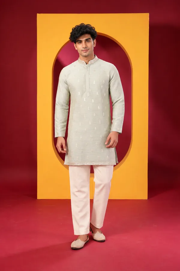 Men_S_Premium_Pastel_Kurta_With_White_Pant_Set